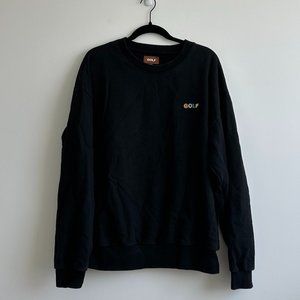 Golf Wang Black Crew Neck Sweatshirt with Multi Color Embroidered Logo Sz L